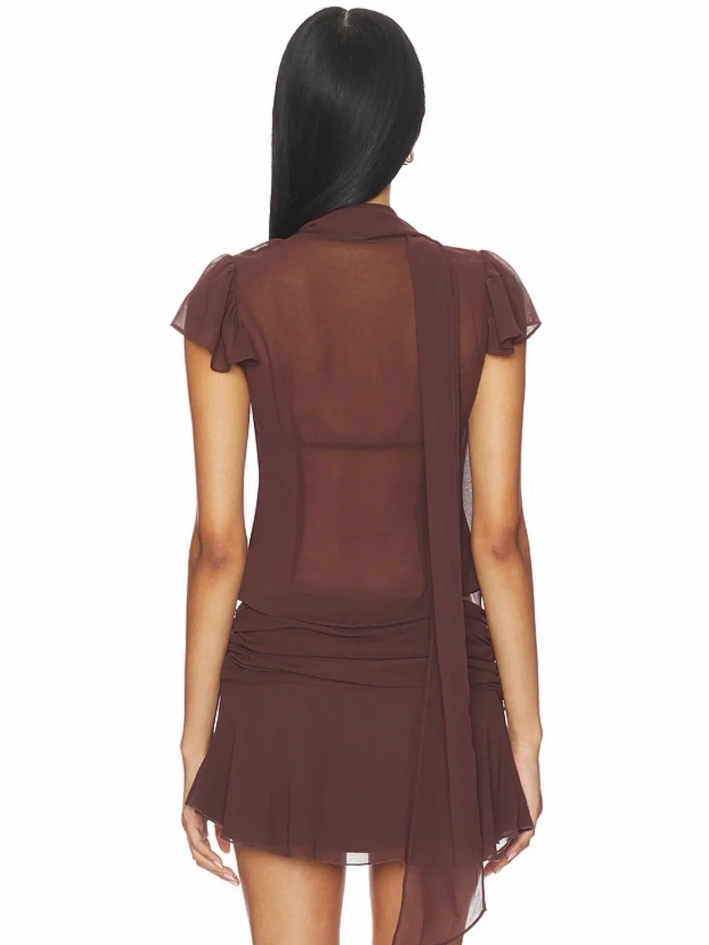 Guizio Ara Top & Skirt Set in Espresso - Picture 3 of 3